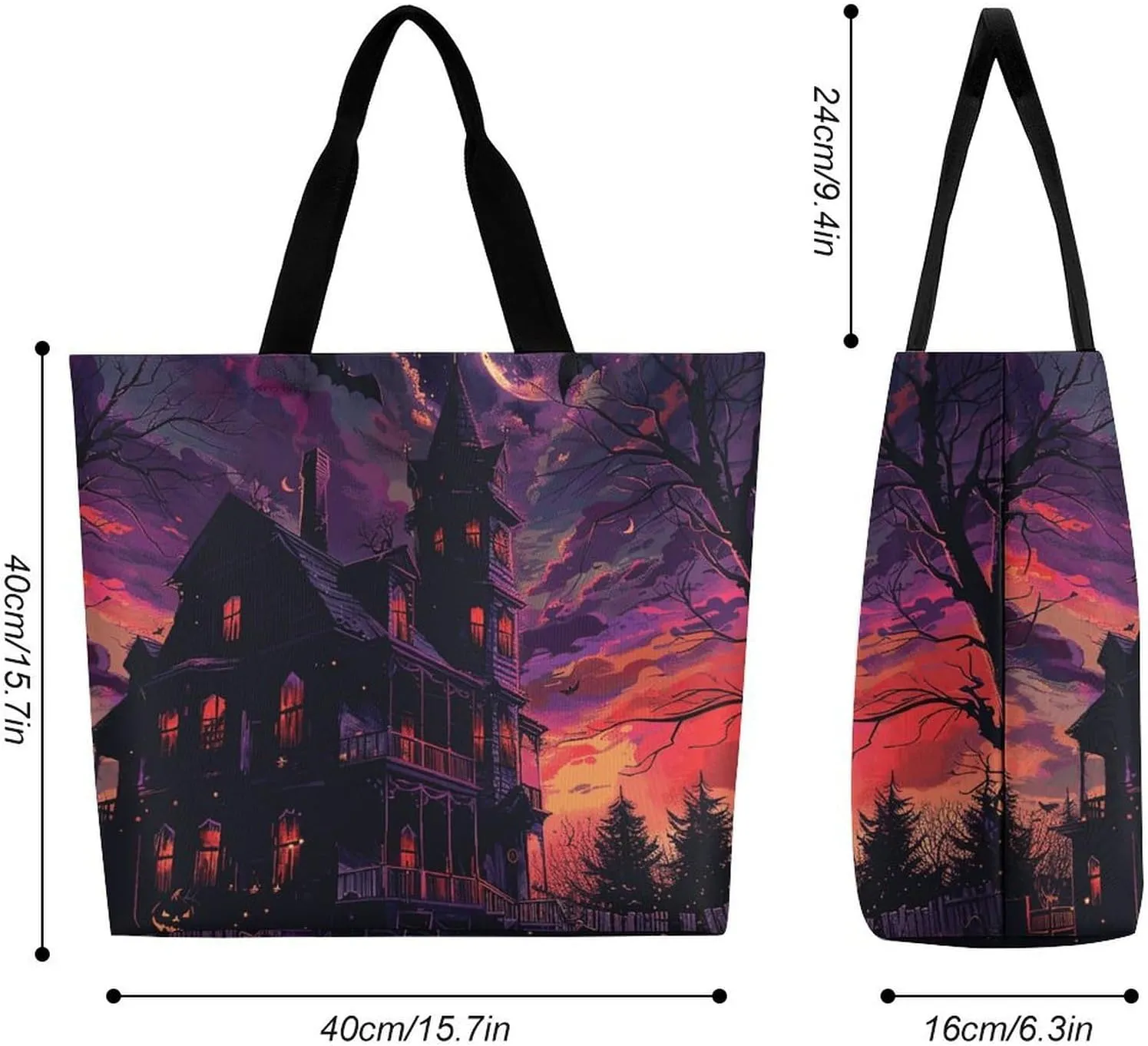 Fire And Ice Dragons Tote Bag for Women Reusable Grocery Shoulder Bags Shopping Bag for Travel, Groceries