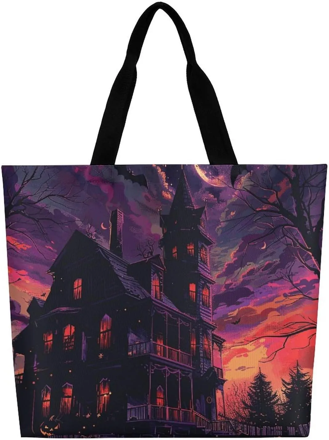 Fire And Ice Dragons Tote Bag for Women Reusable Grocery Shoulder Bags Shopping Bag for Travel, Groceries