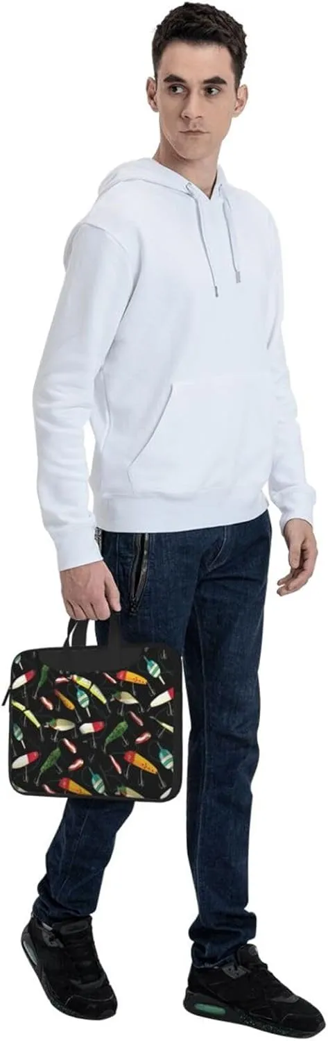Fishing Lure Print Laptop Bag,Can Use It Freely As A Shoulder Bag,Crossbody Bag,And Briefcase