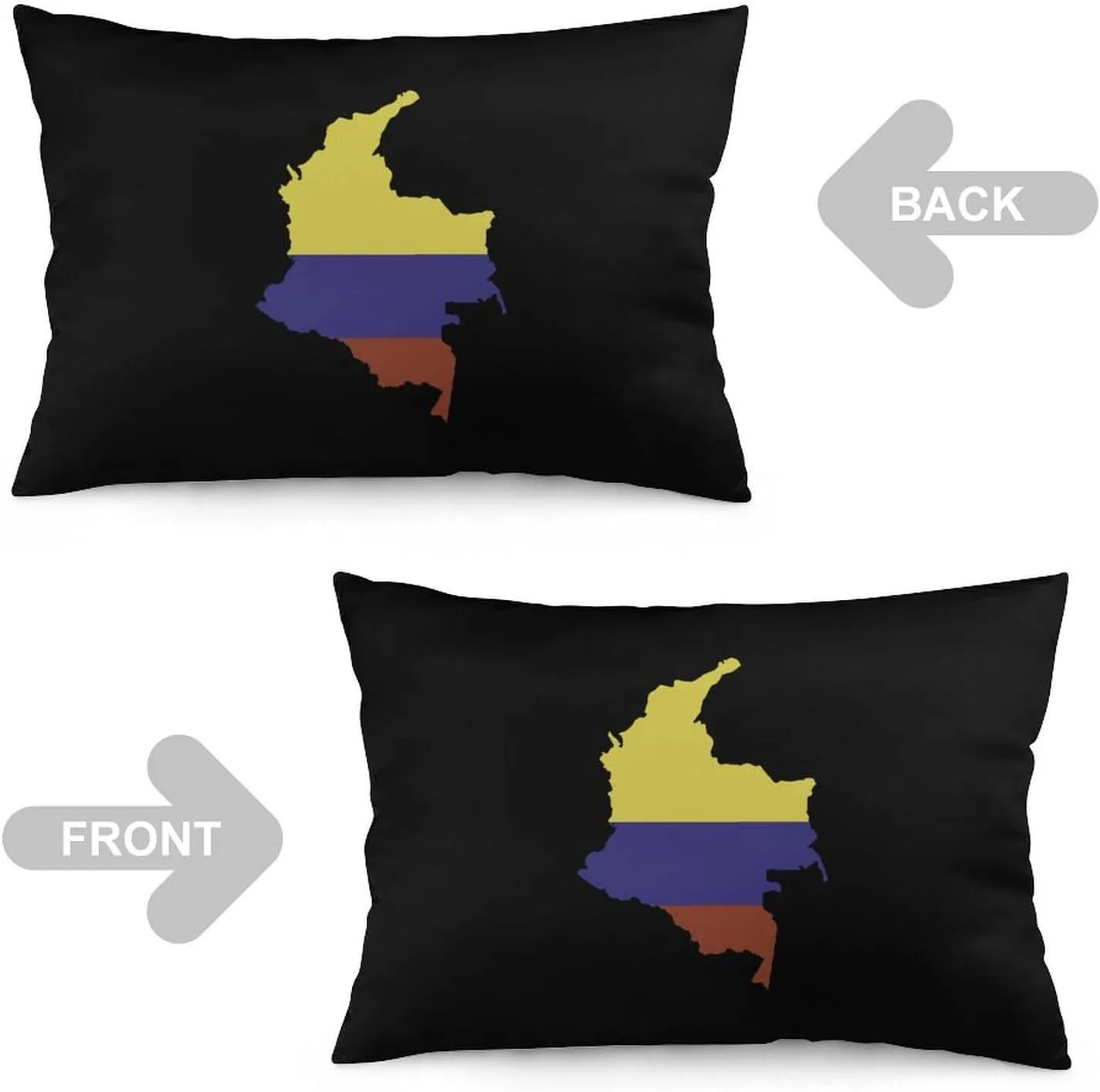 Flag Map of Colombia Long Full Body Pillow Cover Ultra Soft Throw Pillowcases Case for Sleeping with Hidden Zipped 16 "x24