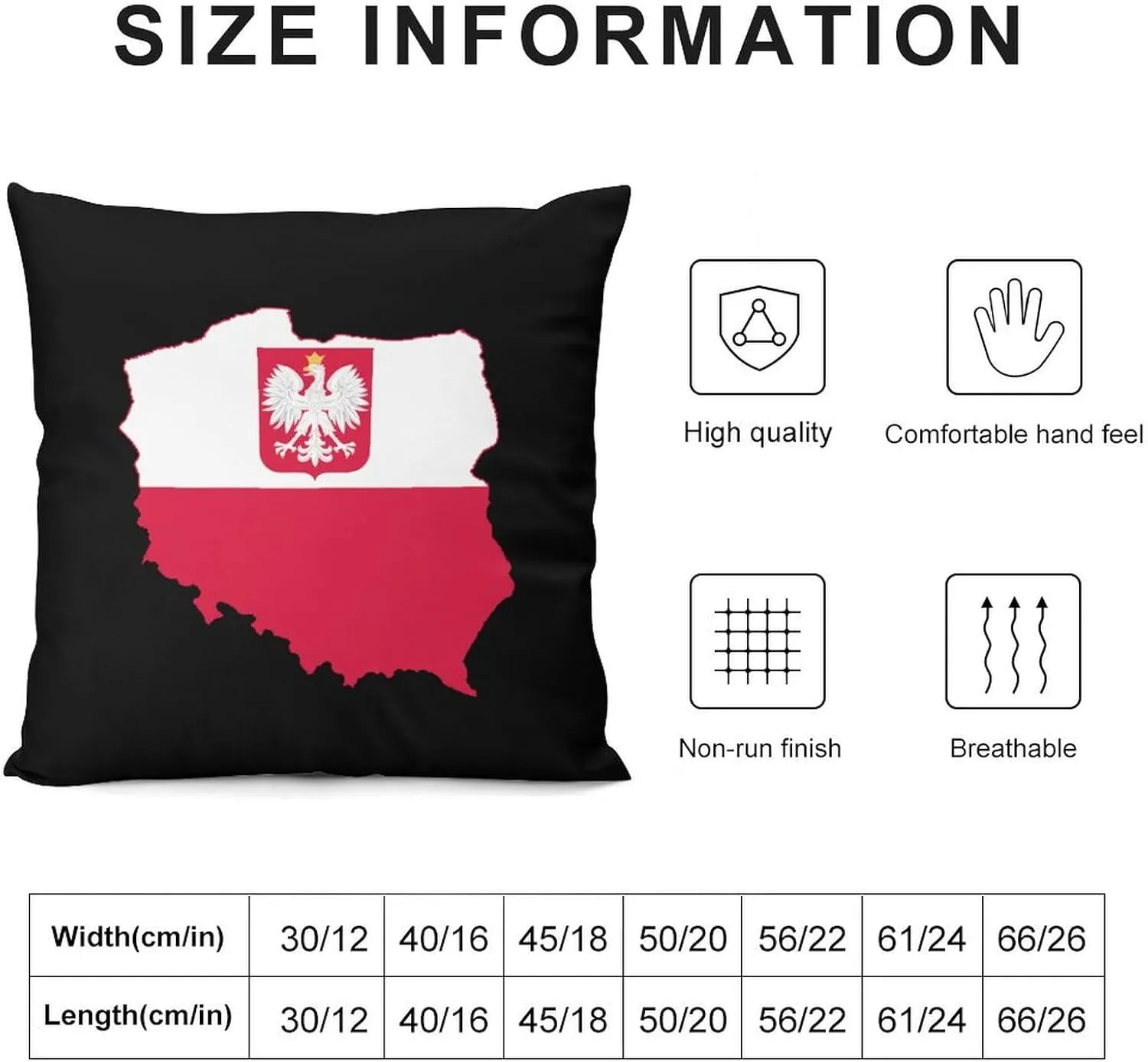Flag Map of Poland Novelty Pillow Case Bedding Pillowcase for Bedroom Couch Home Decoration 16 "x16