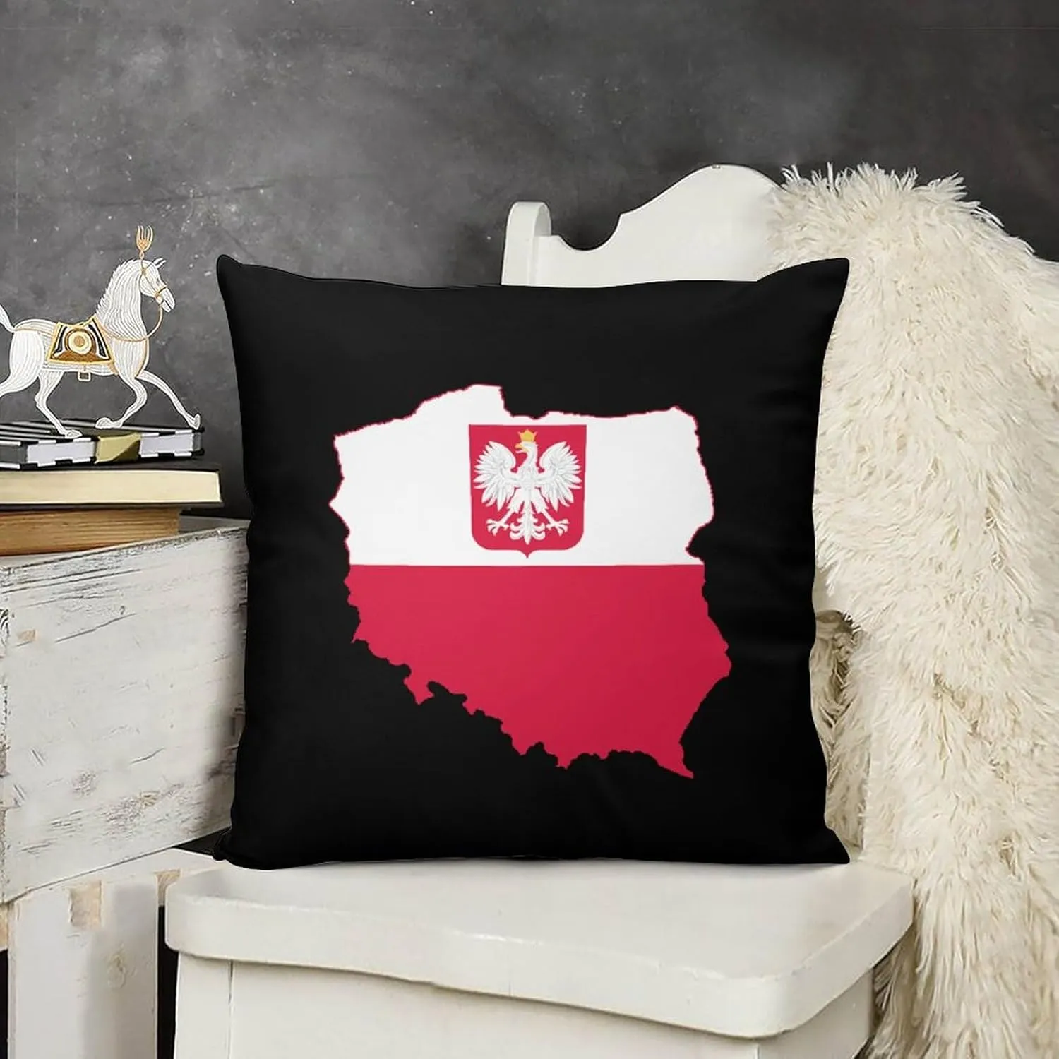 Flag Map of Poland Novelty Pillow Case Bedding Pillowcase for Bedroom Couch Home Decoration 16 "x16