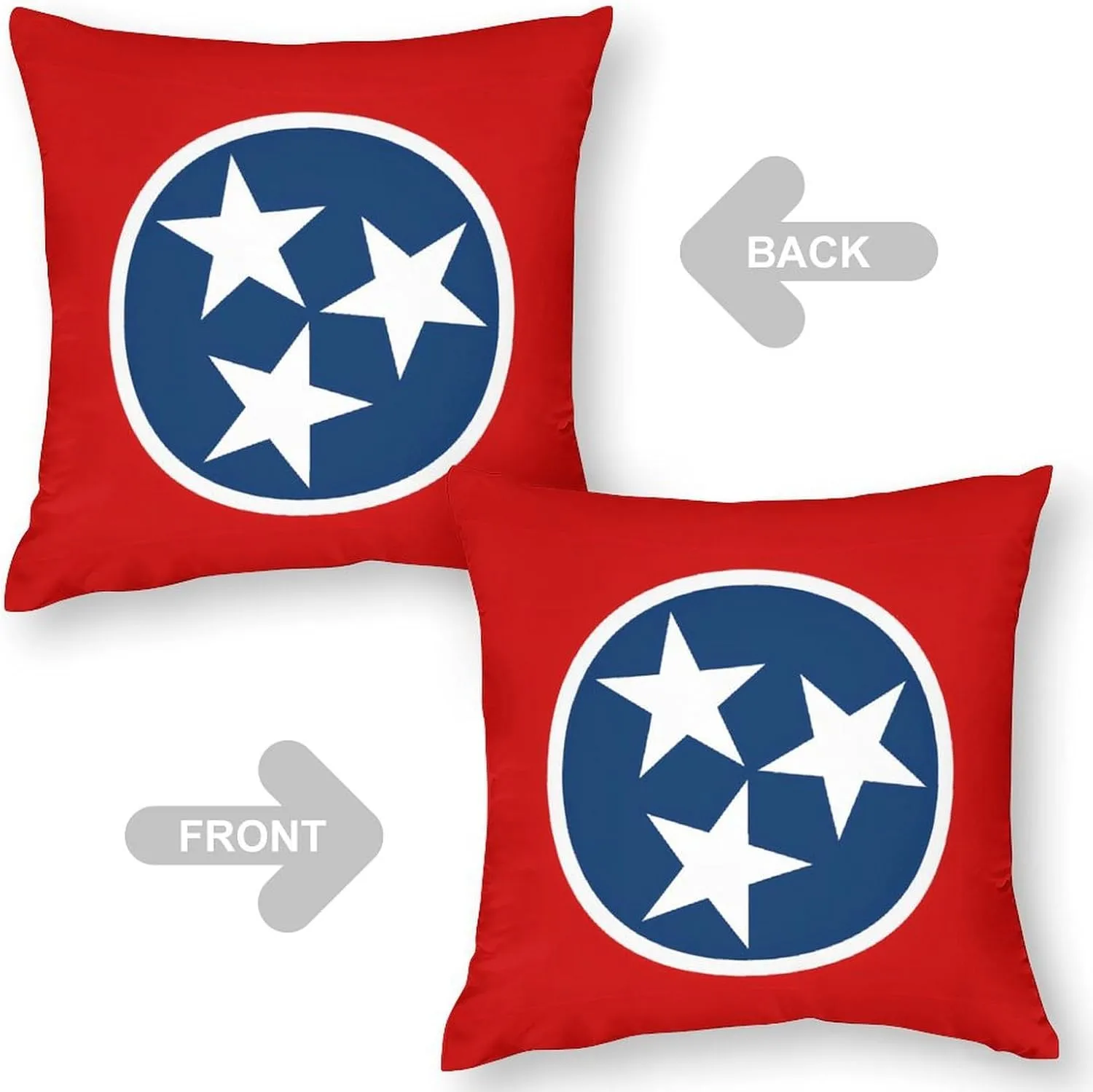 Flag Map of Tennessee Soft Pillow Cases Polyester Throw Pillow Cover Decorative Pillowcases for Sofa Bedroom