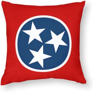 Flag Map of Tennessee Soft Pillow Cases Polyester Throw Pillow Cover Decorative Pillowcases for Sofa Bedroom