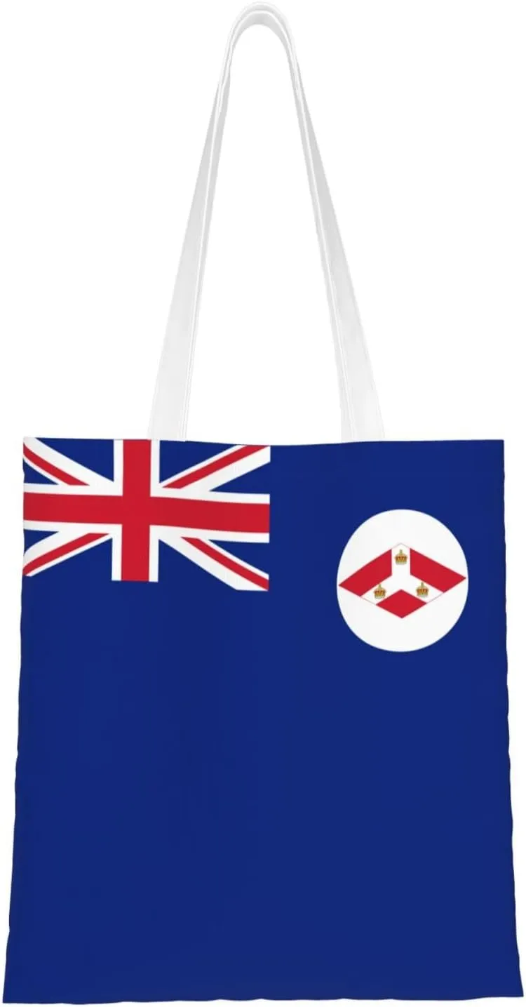 Flag Of The British Straits Settlements (1904–1925) Tote Bag for Women Canvas Shopping Bags Reusable Beach Bag Grocery Bags Tote Shoulder Bag Gift Bags