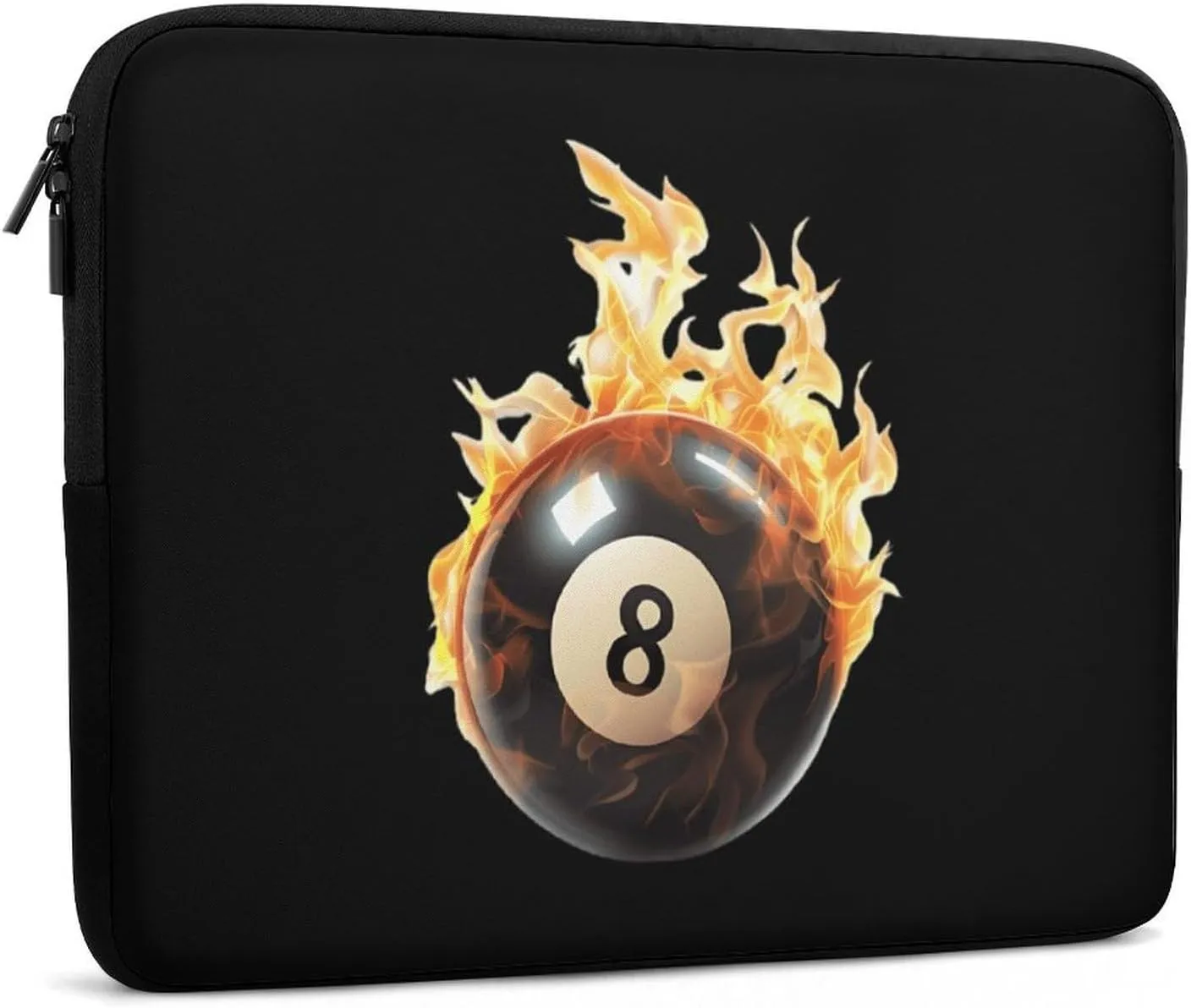 Flaming 8 Ball Billiards Casual Laptop Bag Sleeve Cover Computer Carrying Case for Office Travel 15inch
