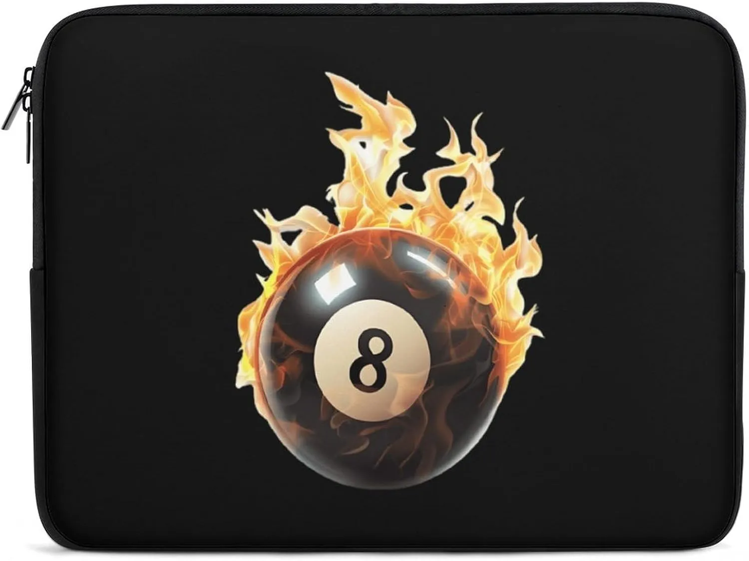Flaming 8 Ball Billiards Casual Laptop Bag Sleeve Cover Computer Carrying Case for Office Travel 15inch