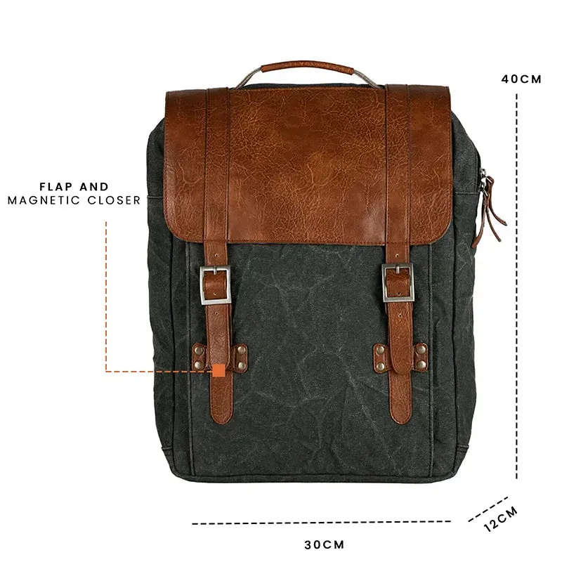 Flap Backpack For Men & Women - Black