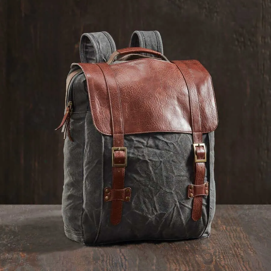 Flap Backpack For Men & Women - Black
