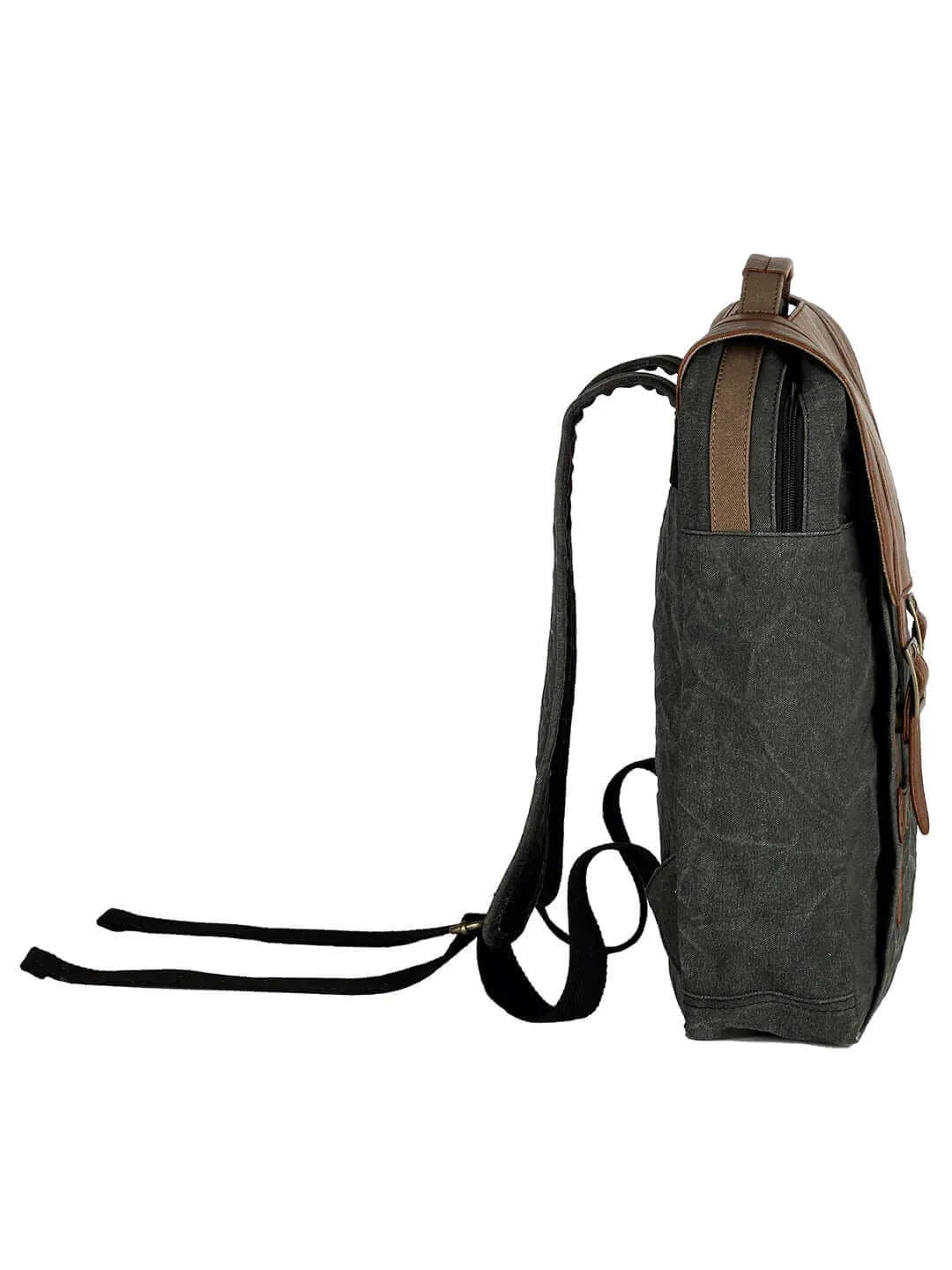 Flap Backpack For Men & Women - Black