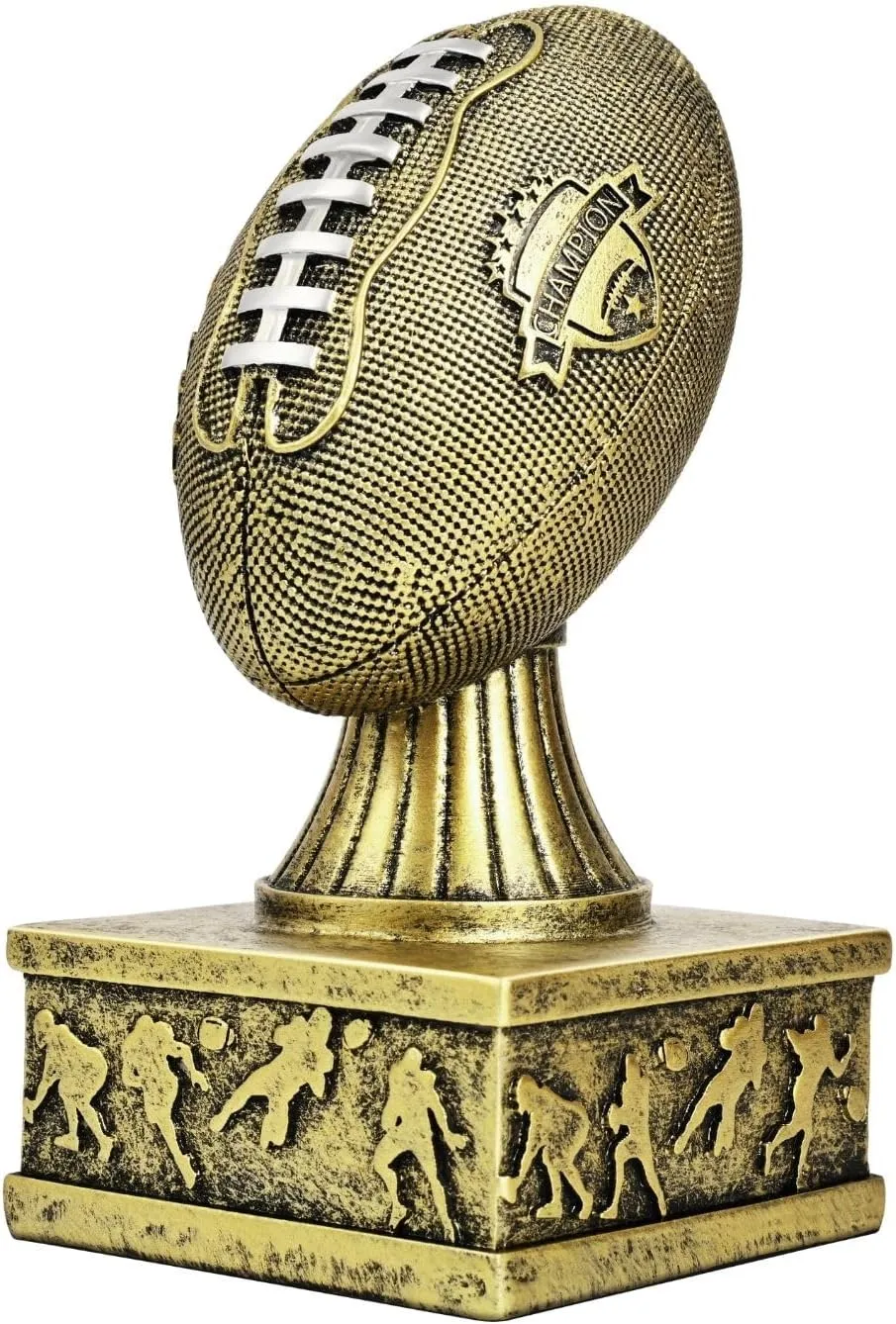 Flexzion Fantasy Football Trophy - 7 Inch Gold Premier League Trophy Inspired Recognition Award with Champion Shield - Celebrate Victory & Inspire Excellence on The Gridiron