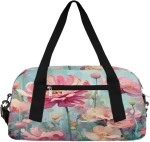 Flora Sea Flower Kids Duffle Bag for Boys Girls Overnight Travel Bag Kids Duffel Bags Ballet Weekender Bag for School Gym Sport Sleepover Carry On Bag