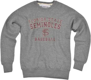 Florida State University Distressed Baseball Unisex Adult Slim Fit Crewneck Sweatshirt