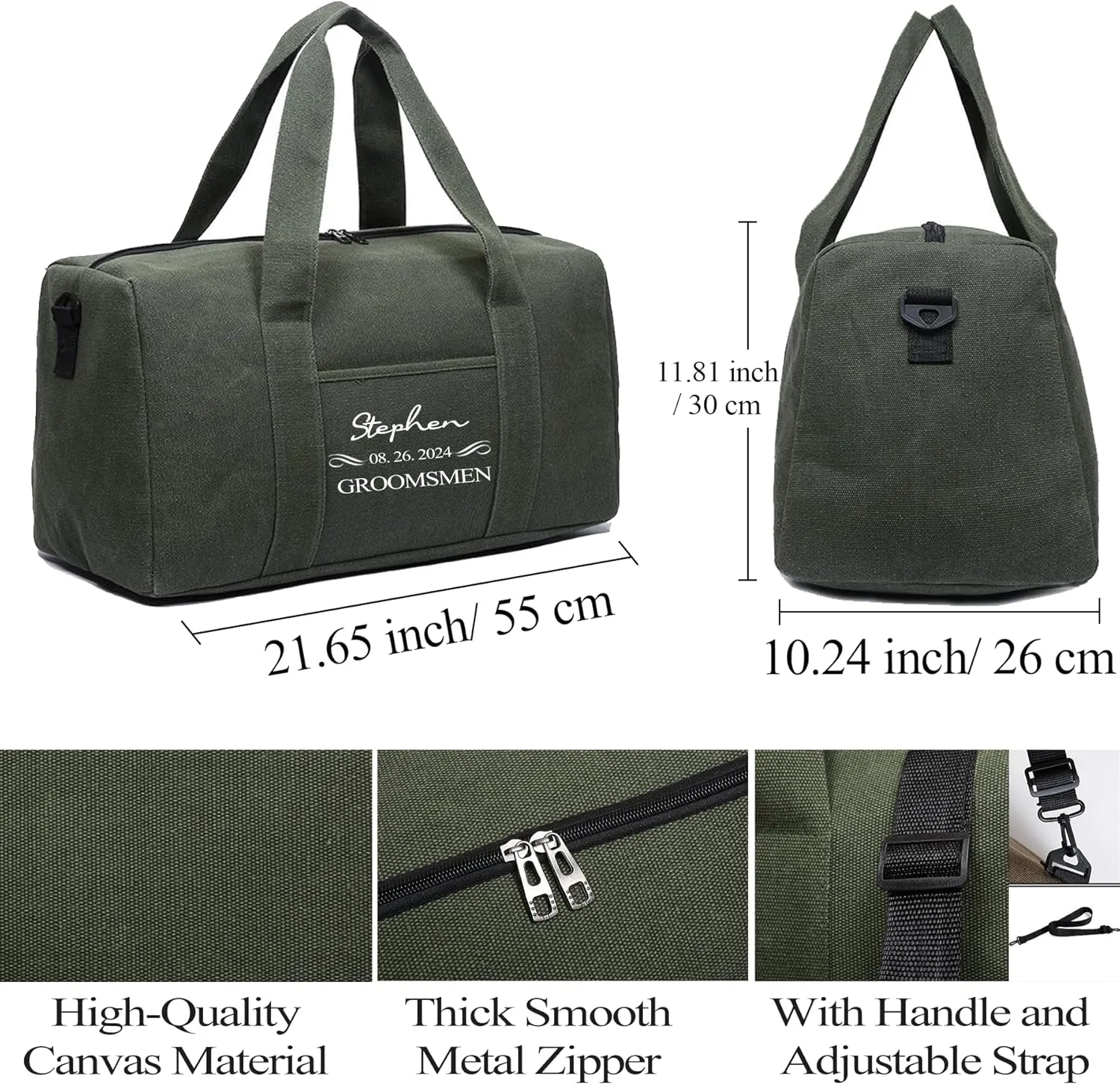 Flycalf Personalized Duffle Bag Sports Gym Bags for Men 2024 Canvas Traveling Large Capacity Shaving Bag Organizer
