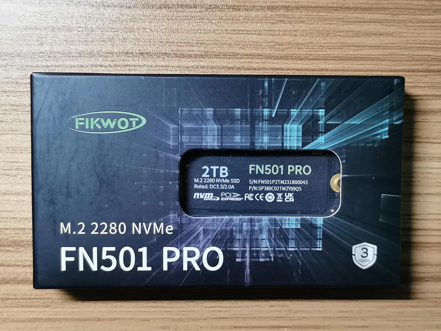 FN501 Pro 2TB NVMe SSD - M.2 2280 PCIe Gen3 x4 Internal Solid State Drive with Graphene Cooling Sticker, Up to 3,500MB/s, SLC Cache 3D NAND TLC, Compatible with Laptop & PC Desktop