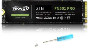 FN501 Pro 2TB NVMe SSD - M.2 2280 PCIe Gen3 x4 Internal Solid State Drive with Graphene Cooling Sticker, Up to 3,500MB/s, SLC Cache 3D NAND TLC, Compatible with Laptop & PC Desktop
