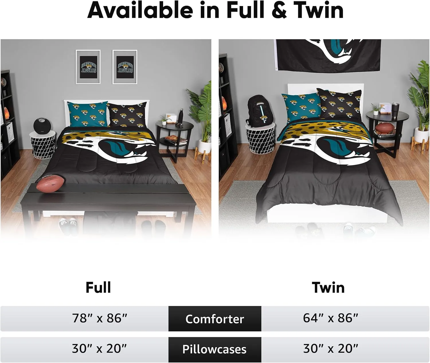 FOCO Dallas Cowboys NFL Team Color Bed In a Bag Comforter Bedding 3 Piece Full Set