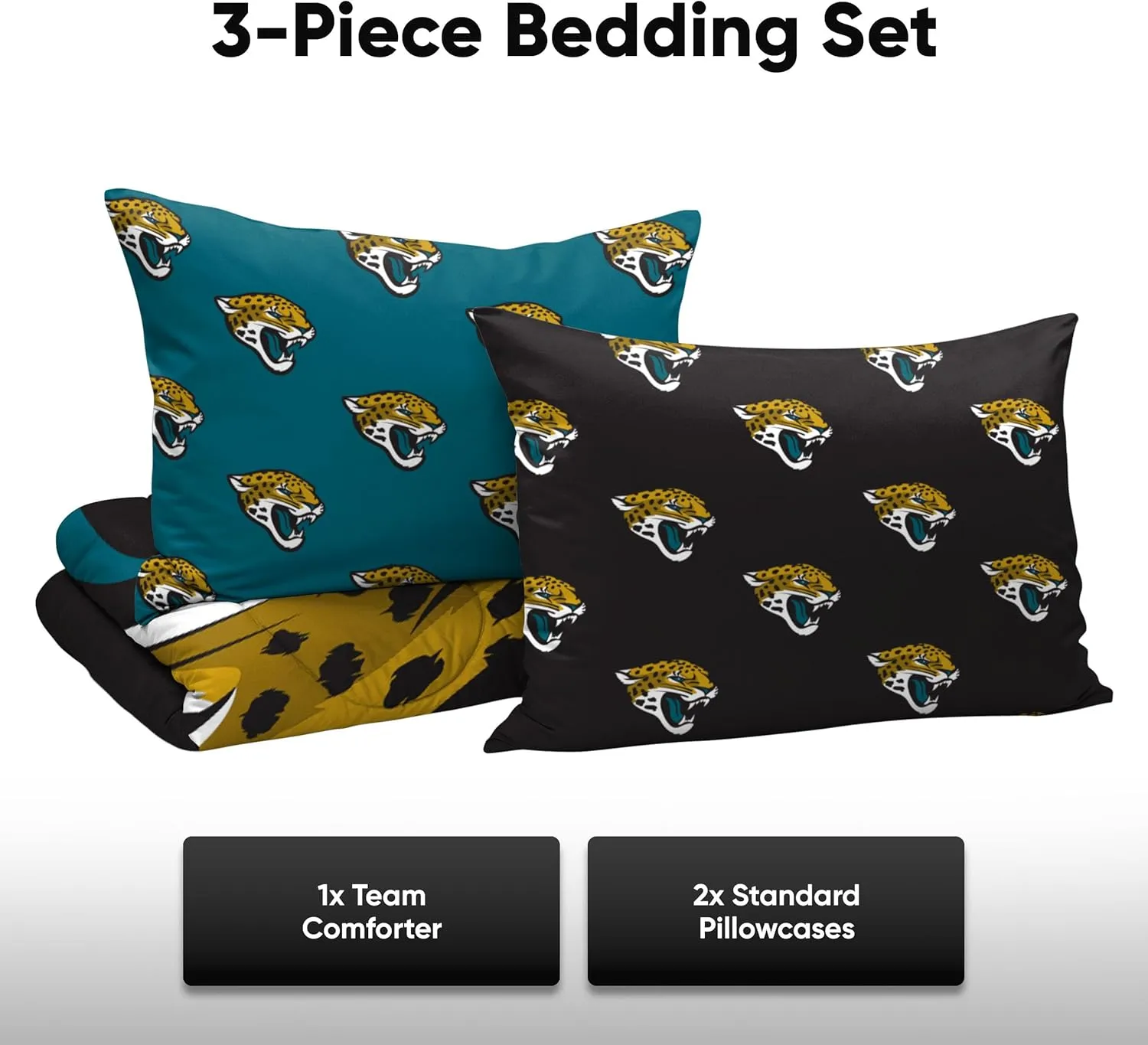FOCO Dallas Cowboys NFL Team Color Bed In a Bag Comforter Bedding 3 Piece Full Set