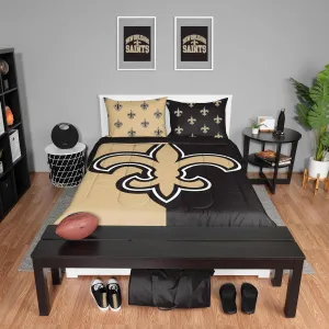 FOCO NFL Team Logo Bed in a Bag Comforter Bedding 3-Piece Set