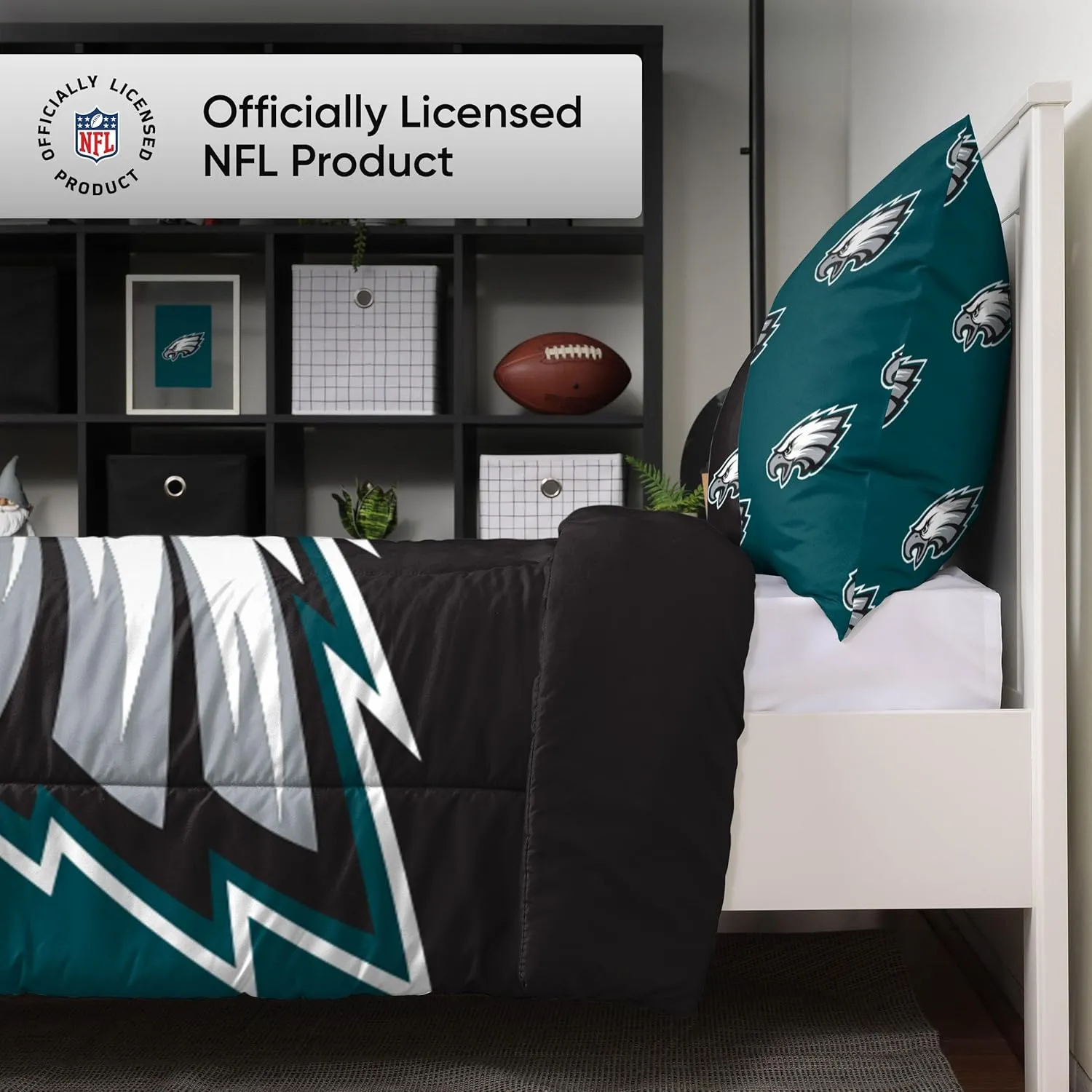 FOCO NFL Team Logo Bed in a Bag Comforter Bedding 3-Piece Set