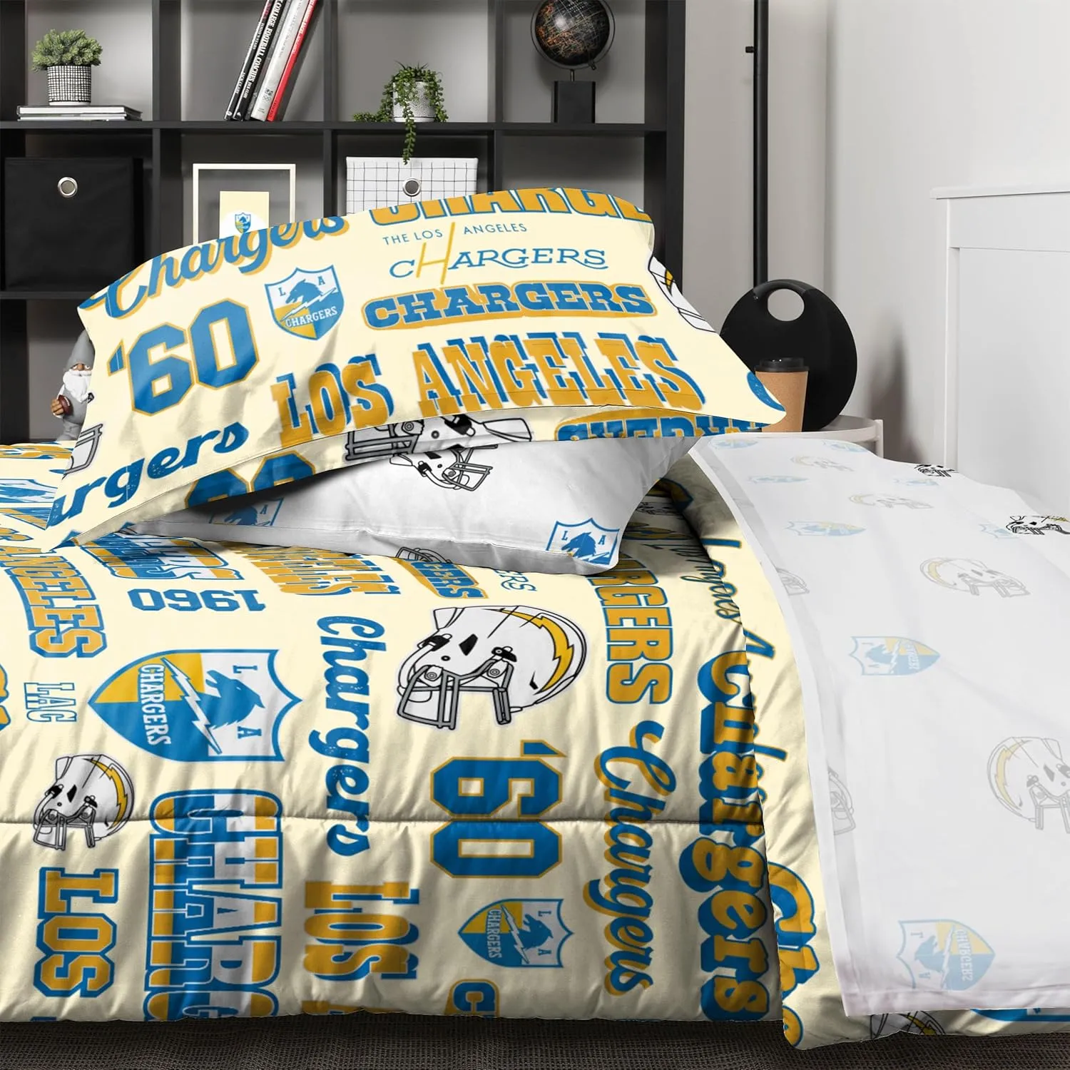 FOCO NFL Unisex-Adult NFL Team Logo Bed in a Bag Comforter Sheets Pillow Cases Bedding 5-Piece Set