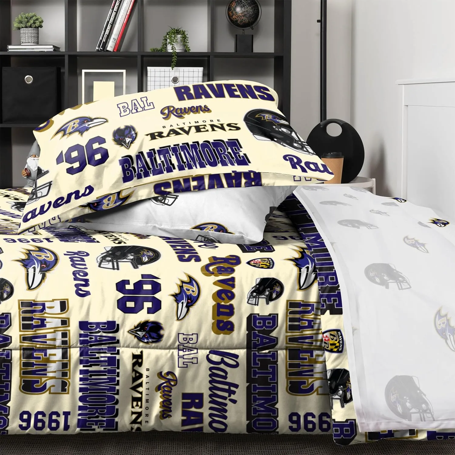 FOCO Unisex-Adult NFL Team Logo Bed in a Bag Comforter Sheets Pillow Cases Bedding 5-Piece Set