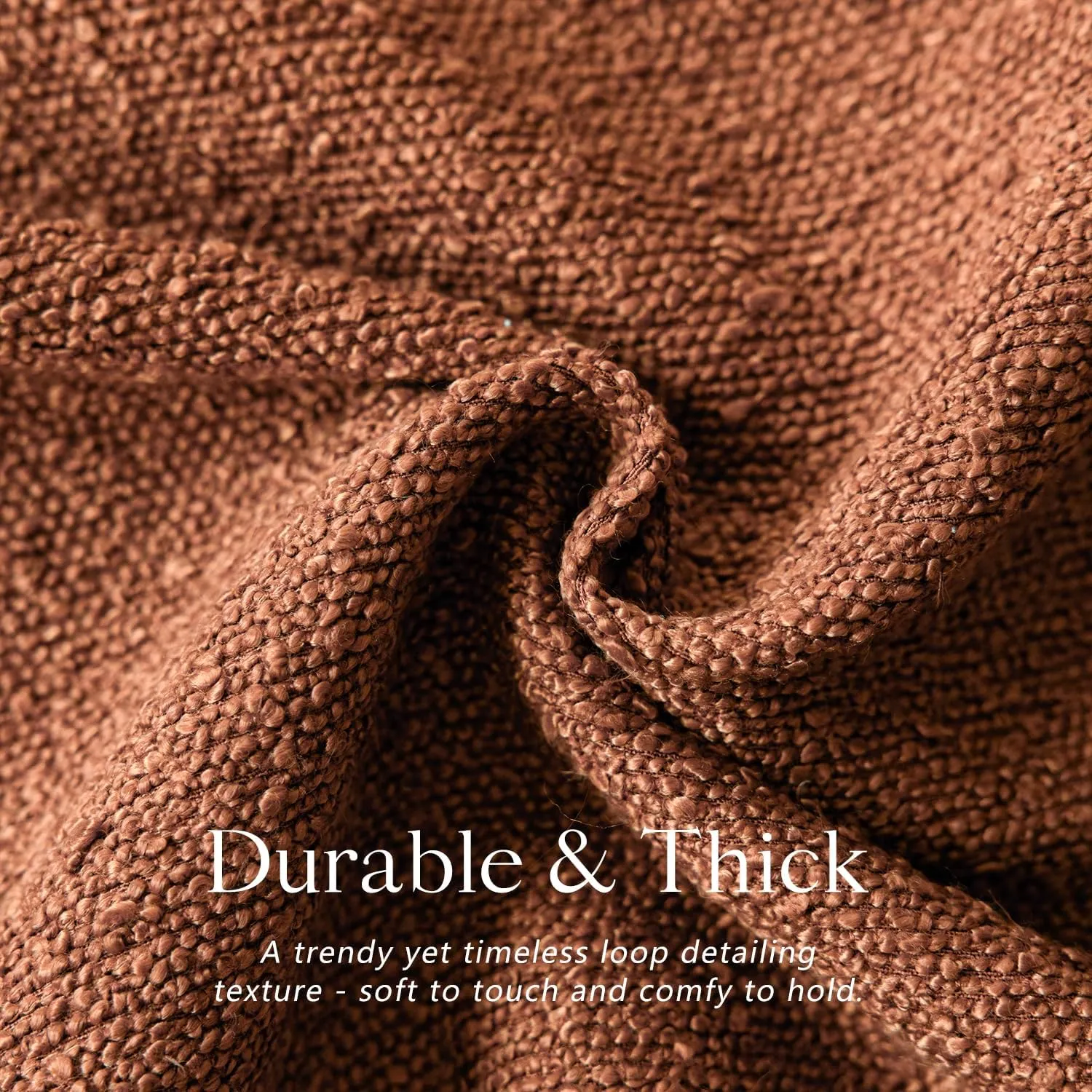 Foindtower Pack of 2 Textured Boucle Throw Pillow Covers Accent Solid Pillow Cases Cozy Soft Decorative Couch Cushion Case for Chair Sofa Bedroom Living Room Home Decor 18x18 Inch Burnt Orange Hazel