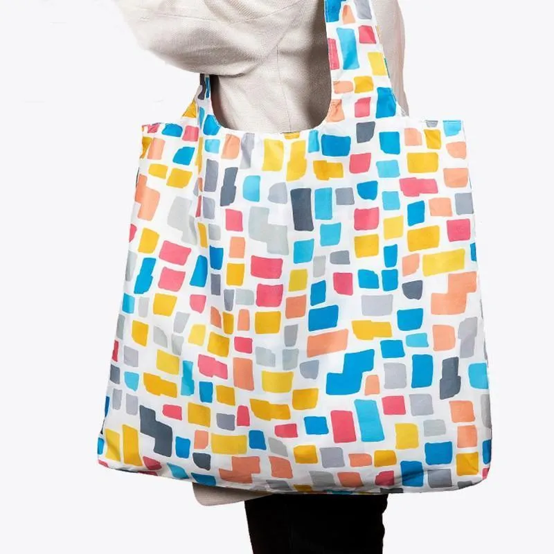 Foldable Shopping Bag Travel One-Shoulder Bag Portable Storage Bag Waterproof