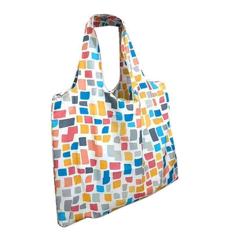 Foldable Shopping Bag Travel One-Shoulder Bag Portable Storage Bag Waterproof