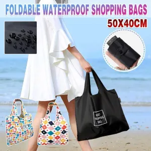 Foldable Shopping Bag Travel One-Shoulder Bag Portable Storage Bag Waterproof