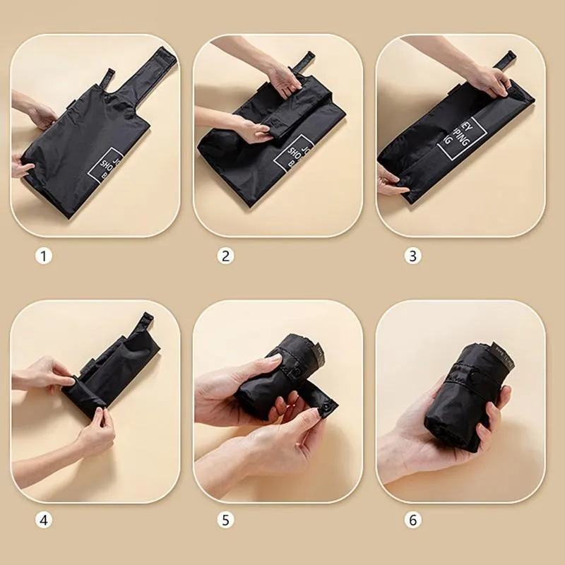 Foldable Shopping Bag Travel One-Shoulder Bag Portable Storage Bag Waterproof