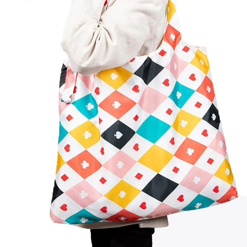 Foldable Shopping Bag Travel One-Shoulder Bag Portable Storage Bag Waterproof