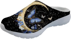 Forchrinse Cute Dog Paw Printed Garden Shoes Clogs Non-Slip Chef Nursing Doctor Shoes Sandals for Men Women