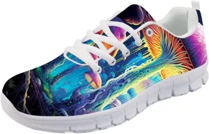 Forchrinse Purple Nebula Blue Galaxy Running Shoes for Men Women,Lightweight Sports Gym Jogging Athletic Shoes