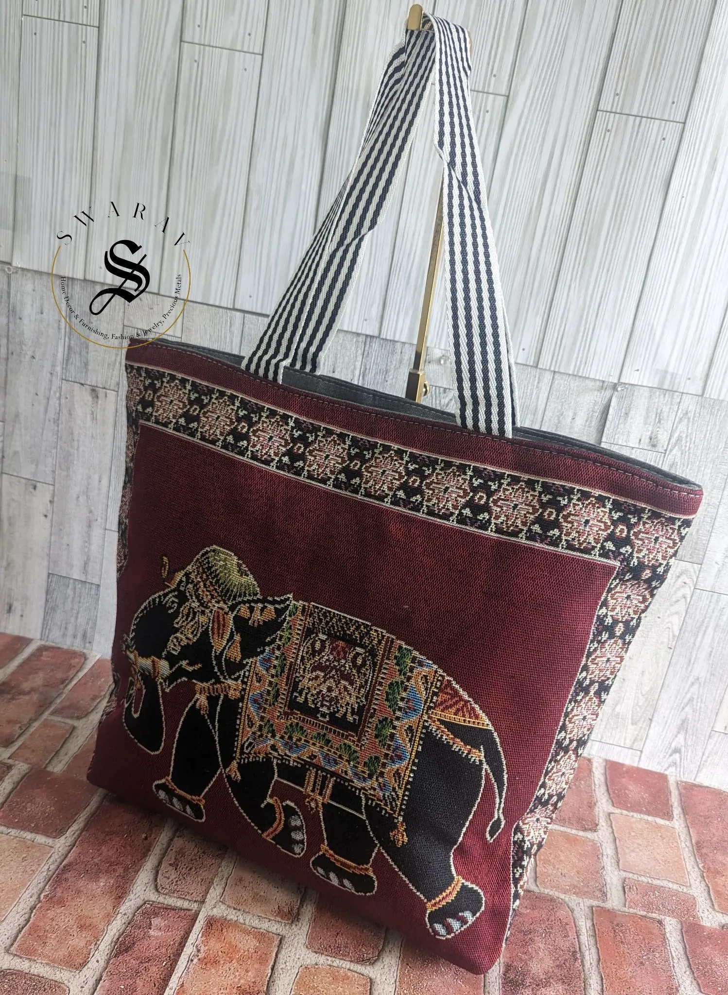 FREE SHIPPING 🚚 Ethnic Khadi cotton Big size Beach/ Tote Bag with premium fabirc lining inside. Size : 18 by 15 by 4 inch. Pack of 6.
