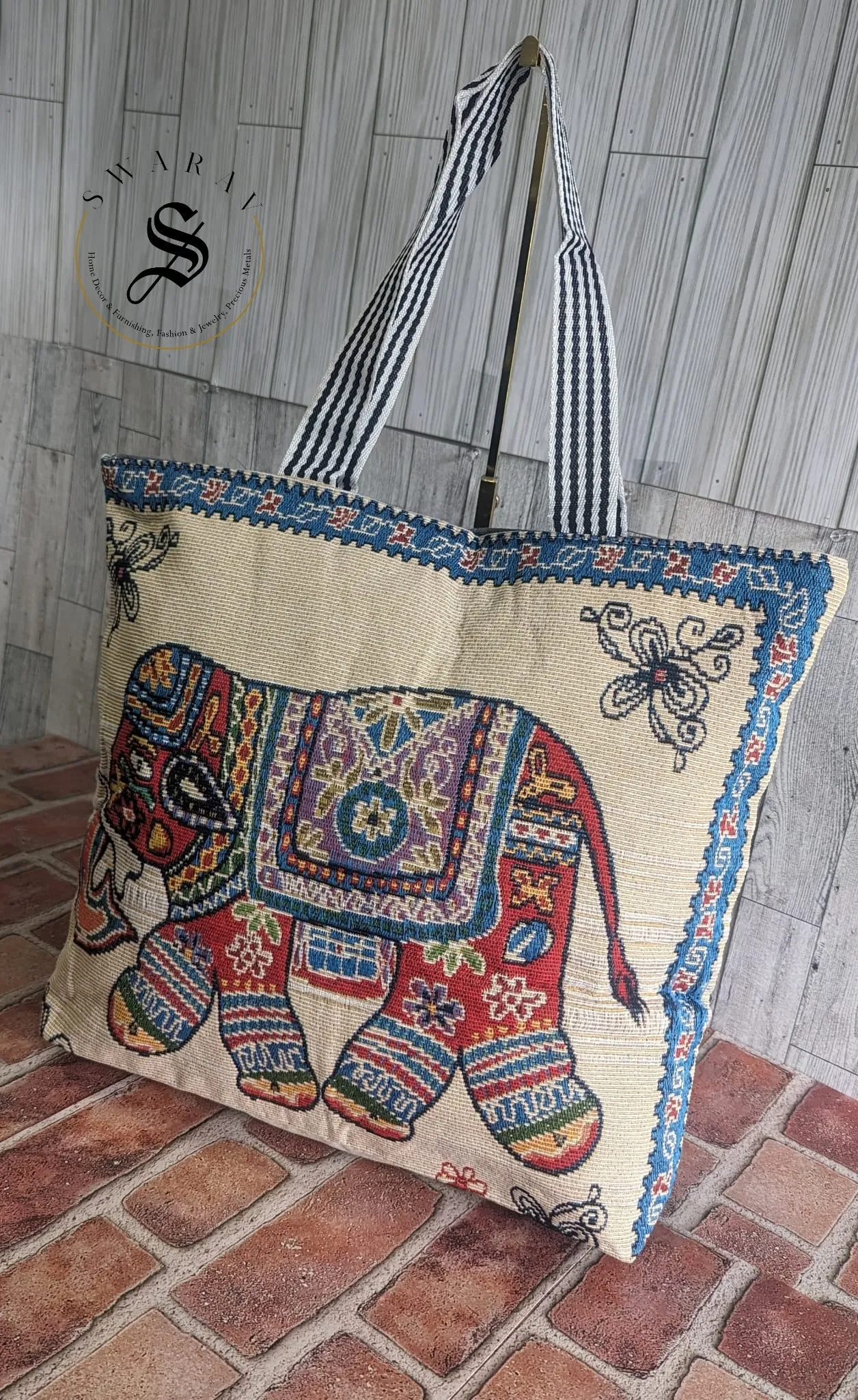 FREE SHIPPING 🚚 Ethnic Khadi cotton Big size Beach/ Tote Bag with premium fabirc lining inside. Size : 18 by 15 by 4 inch. Pack of 6.