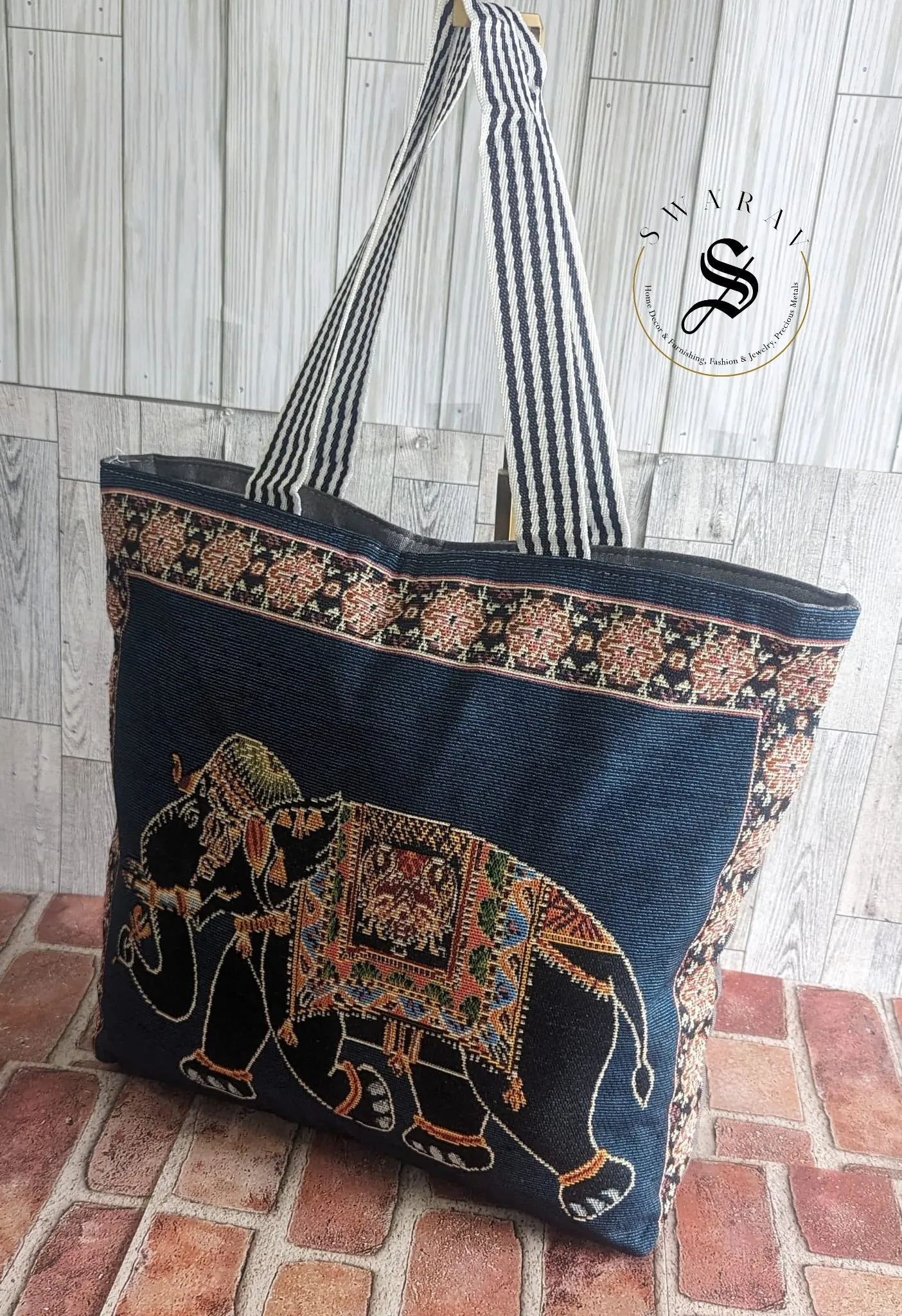 FREE SHIPPING 🚚 Ethnic Khadi cotton Big size Beach/ Tote Bag with premium fabirc lining inside. Size : 18 by 15 by 4 inch. Pack of 6.
