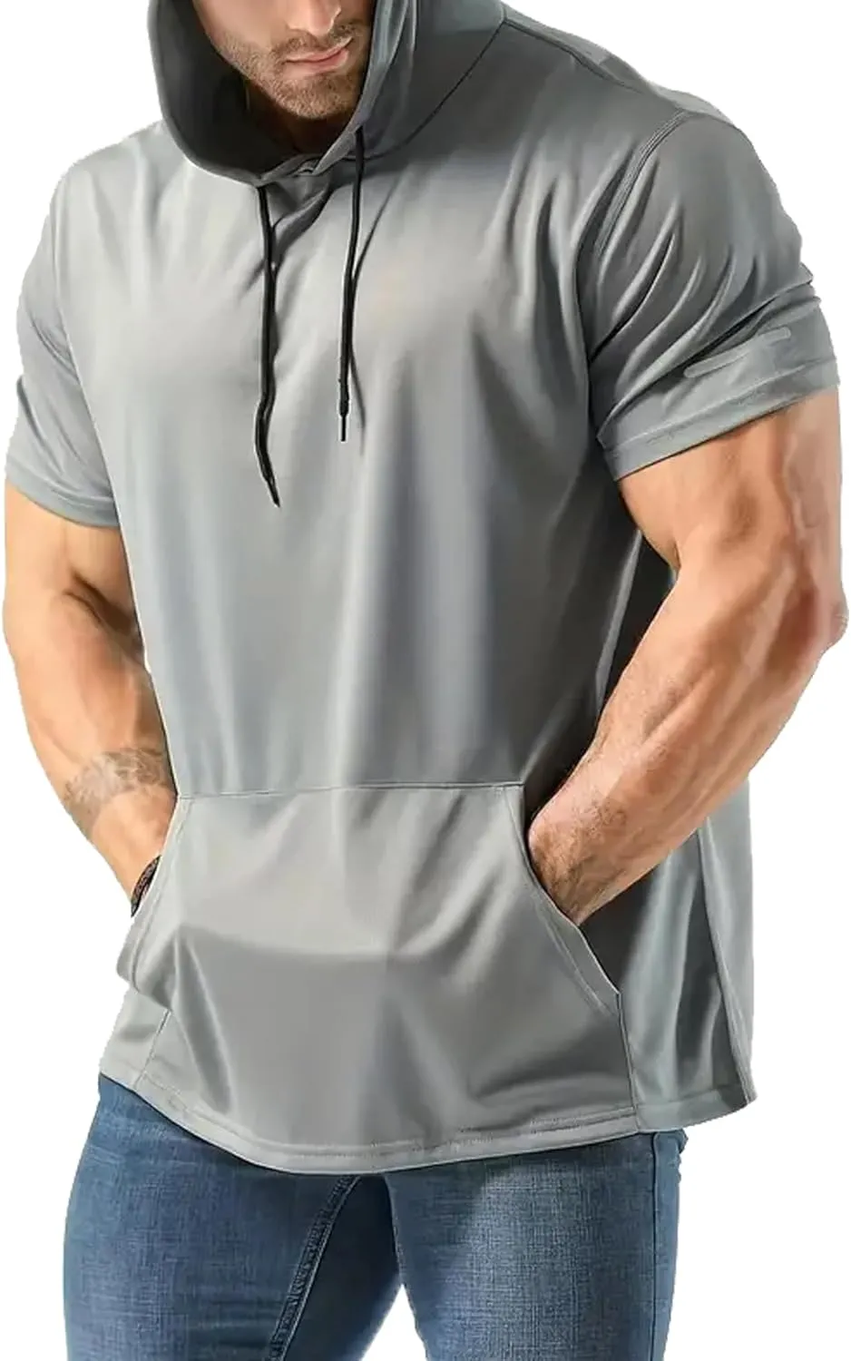 frueo Men's 3 Pack Workout Shirts Quick Dry Moisture Wicking Short Sleeve Mesh Athletic T-Shirts