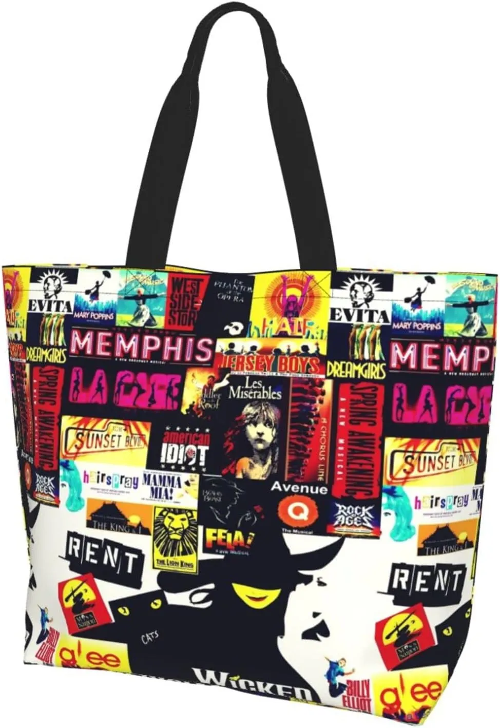 Ftuiylu broadway Tote Bag Women Kitchen Reusable Grocery Bags Shopping Bag Beach Bags Shoulder Bag