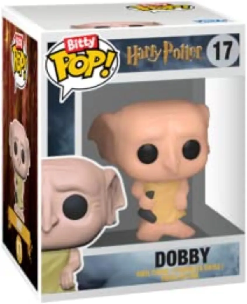 Funko Bitty POP! HP - Harry in Robe with Scarf, 4-Pack - Harry Potter, Draco Malfoy, Dobby and A Surprise Mystery Mini Figure - 0.9 Inch (2.2 Cm) - Harry Potter Collectable - Gift Idea - Cake Topper