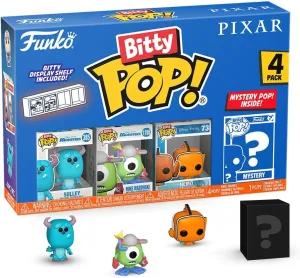 Funko Bitty POP Pixar - 4 Pack - Mike Wazowski, and a Mystery Bitty POP Figure and A Surprise Mystery Mini Figure - 0.9 Inch (2.2 Cm) - Pixar Collection Collectable - Gift Idea - Cake Topper