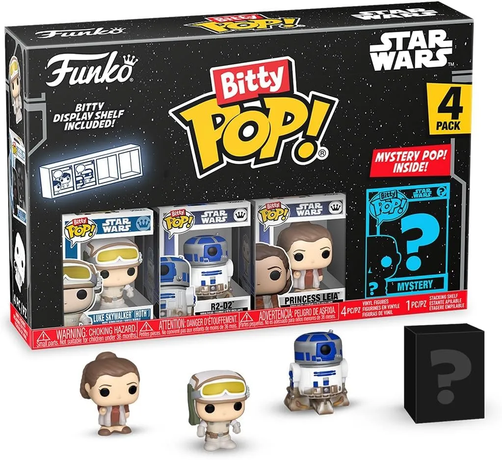 Funko Pop Bitty: Star Wars - Luke Skywalker - (Hoth), R2-D2, Chewbacca & Mystery Chase Figure - (Styles May Vary) and A Surprise Mystery Mini Figure - 0.9 Inch (2.2 Cm) Collectable