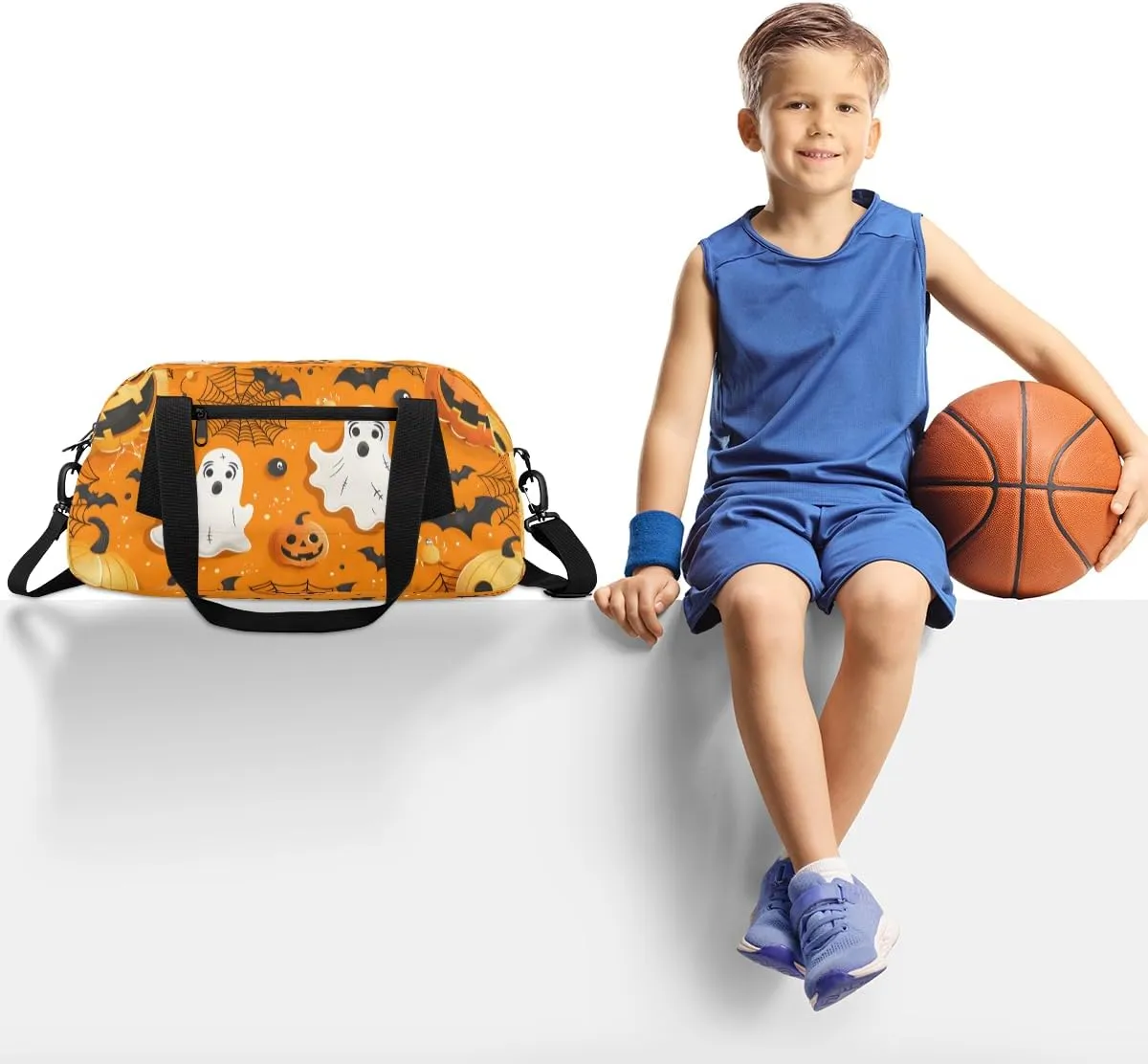 Funny Halloween Kids Duffle Bag Boys Girls Small Sport Dance Gym Bag for Overnight Travel Weekender Carry On