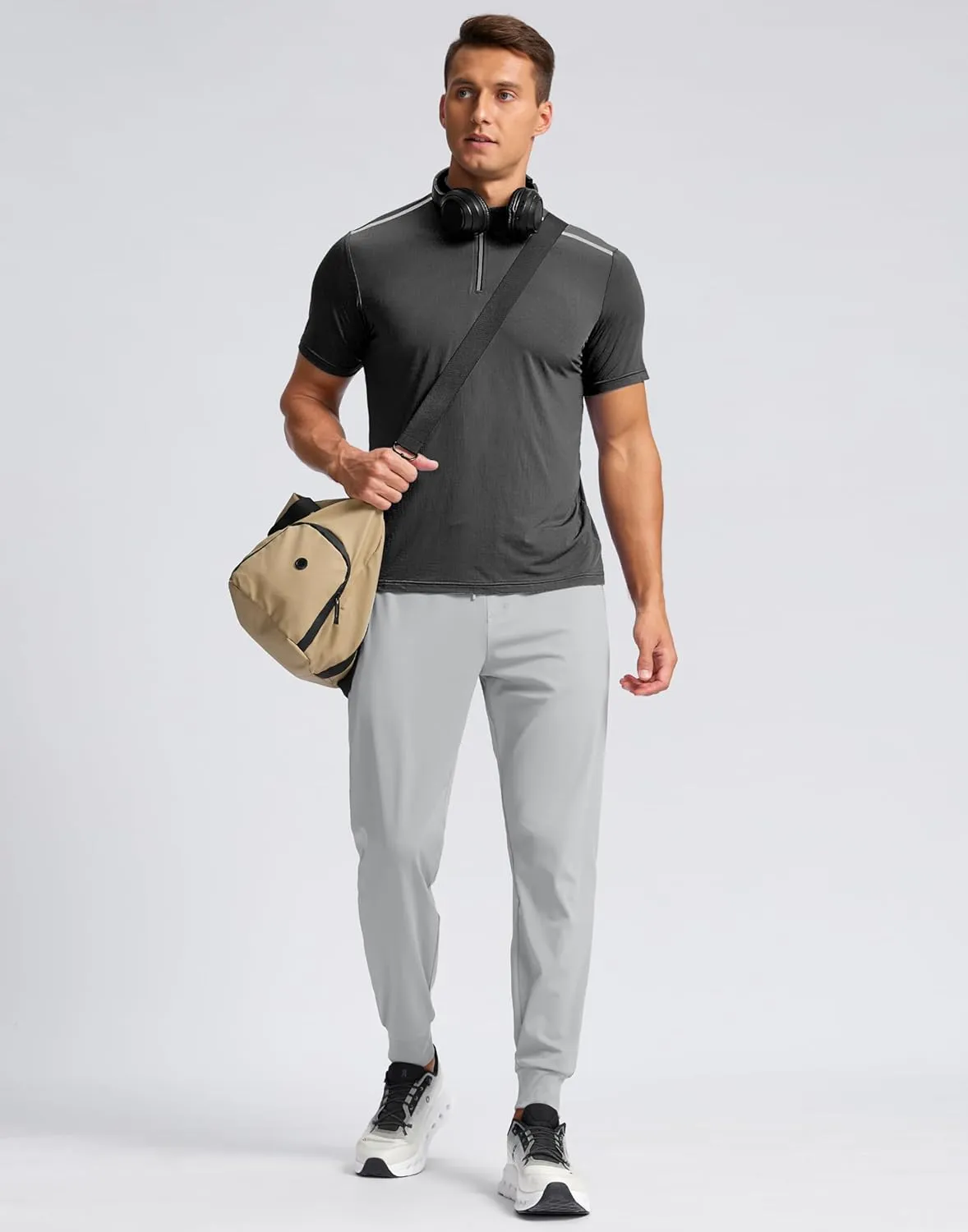 G Gradual Men's Joggers Pants with Zipper Pockets Stretch Sweatpants Athletic Track Pants for Men Workout Running Gym