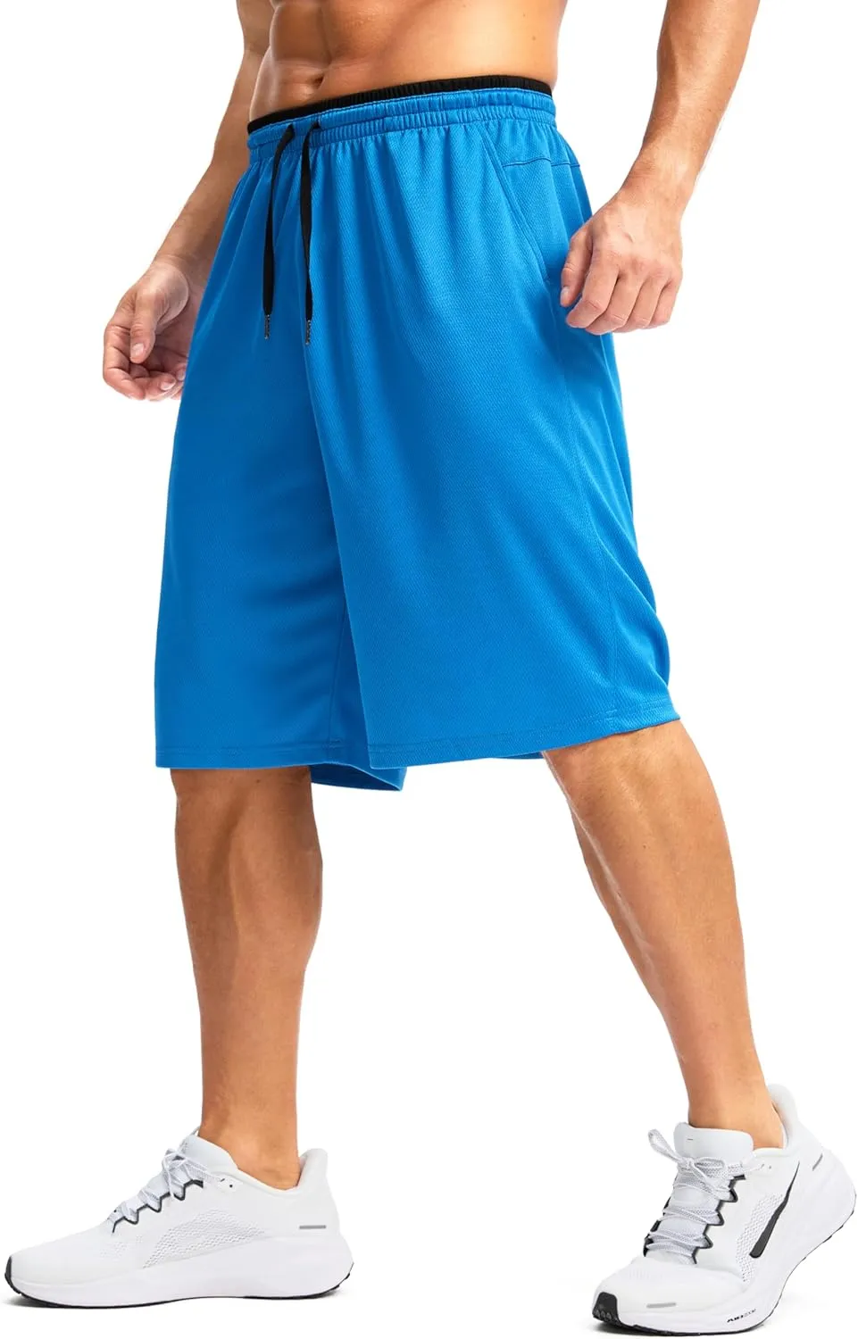 G Gradual Men's Long Basketball Shorts with Zipper Pocket 11'' Quick Dry Gym Shorts Lightweight Mesh Athletic Shorts for Men