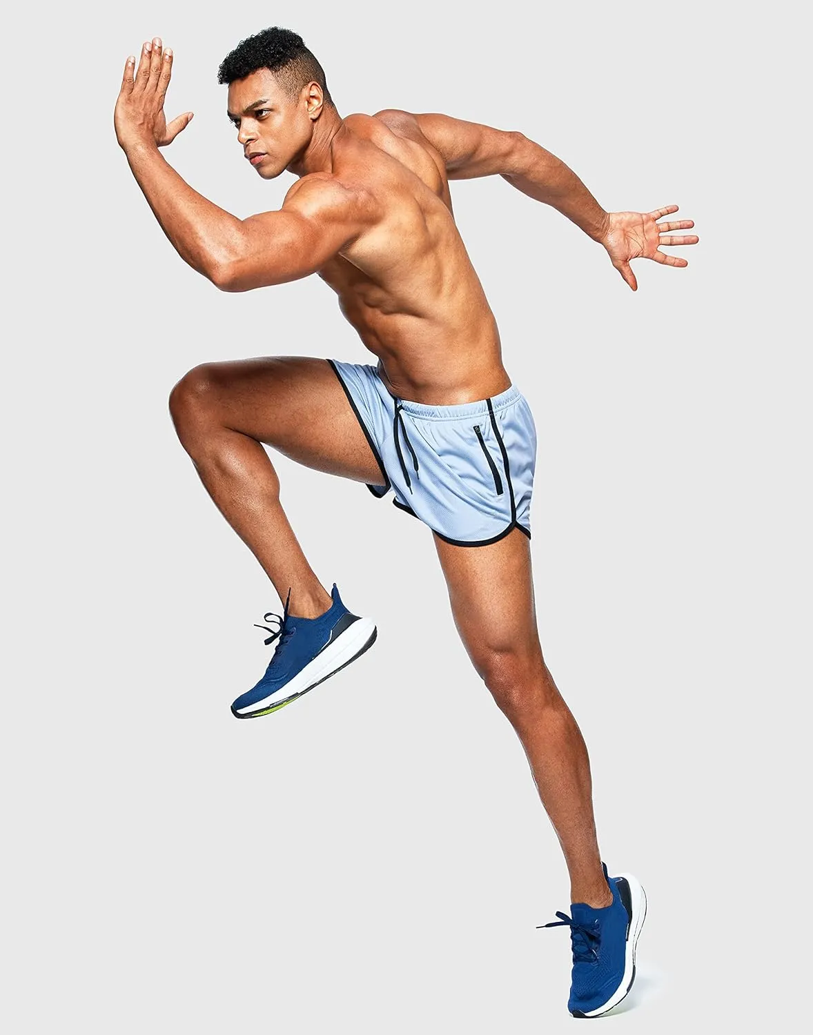 G Gradual Men's Running Shorts 3 Inch Quick Dry Gym Athletic Jogging Shorts with Zipper Pockets