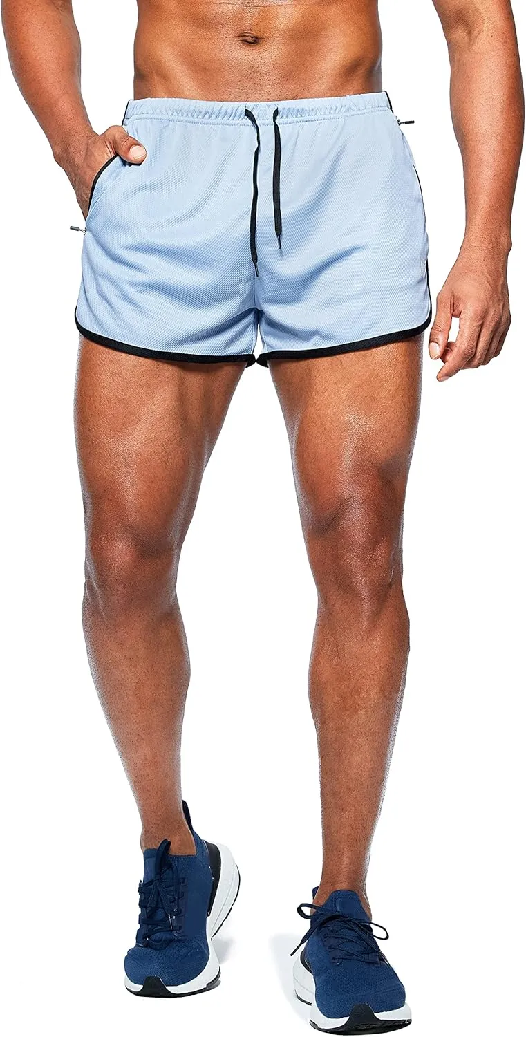 G Gradual Men's Running Shorts 3 Inch Quick Dry Gym Athletic Jogging Shorts with Zipper Pockets