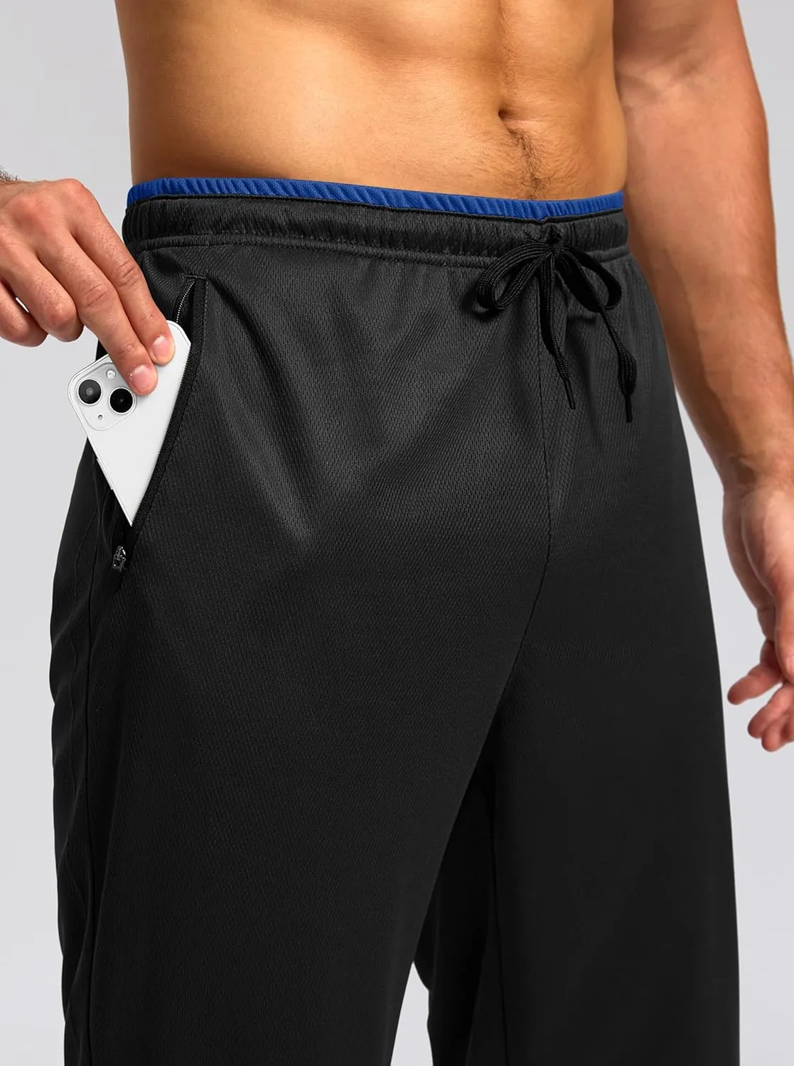G Gradual Men's Sweatpants Mesh Lightweight with Zip Pockets Breathable Quick Dry Athletic Pants for Workout Running