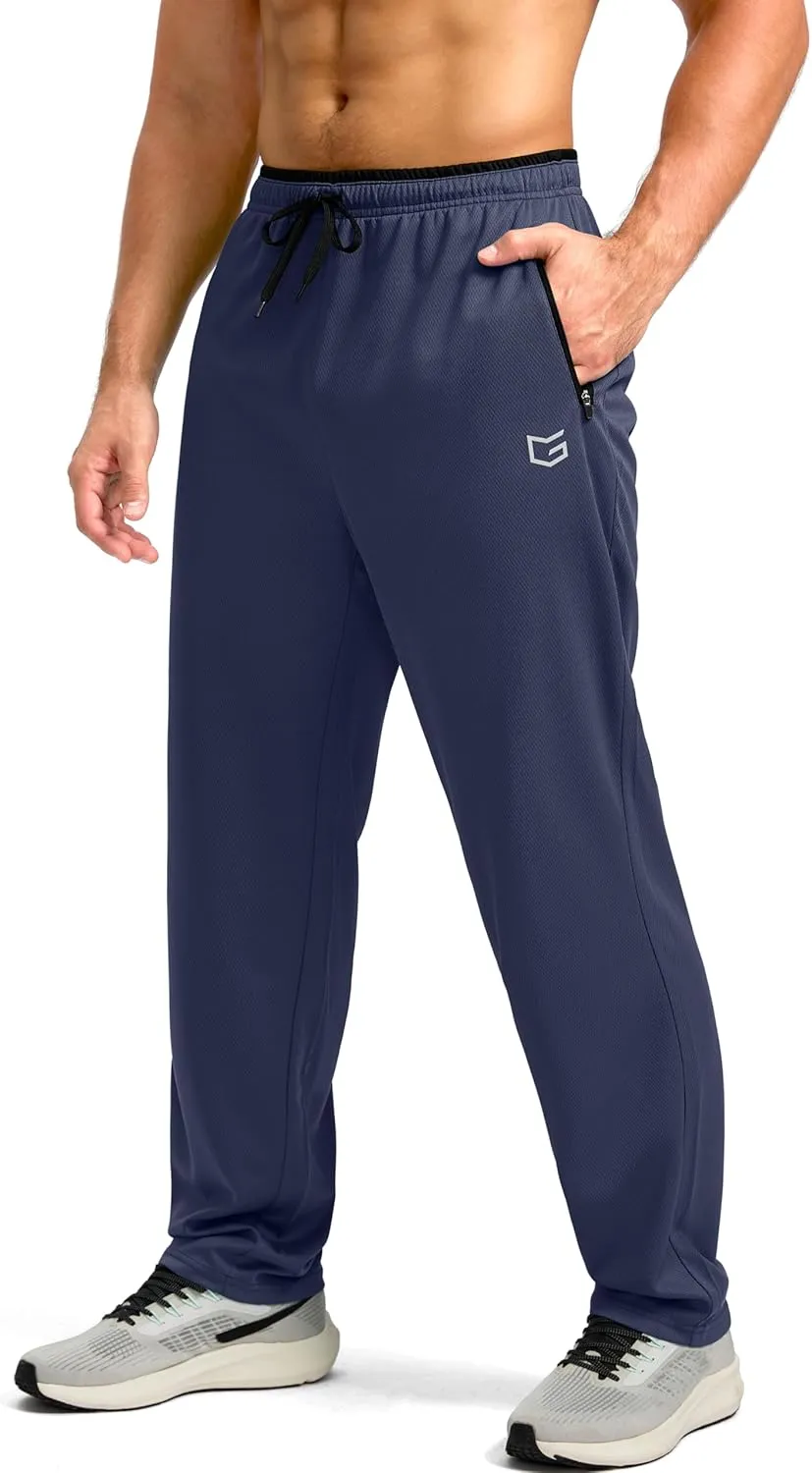 G Gradual Men's Sweatpants Mesh Lightweight with Zip Pockets Breathable Quick Dry Athletic Pants for Workout Running