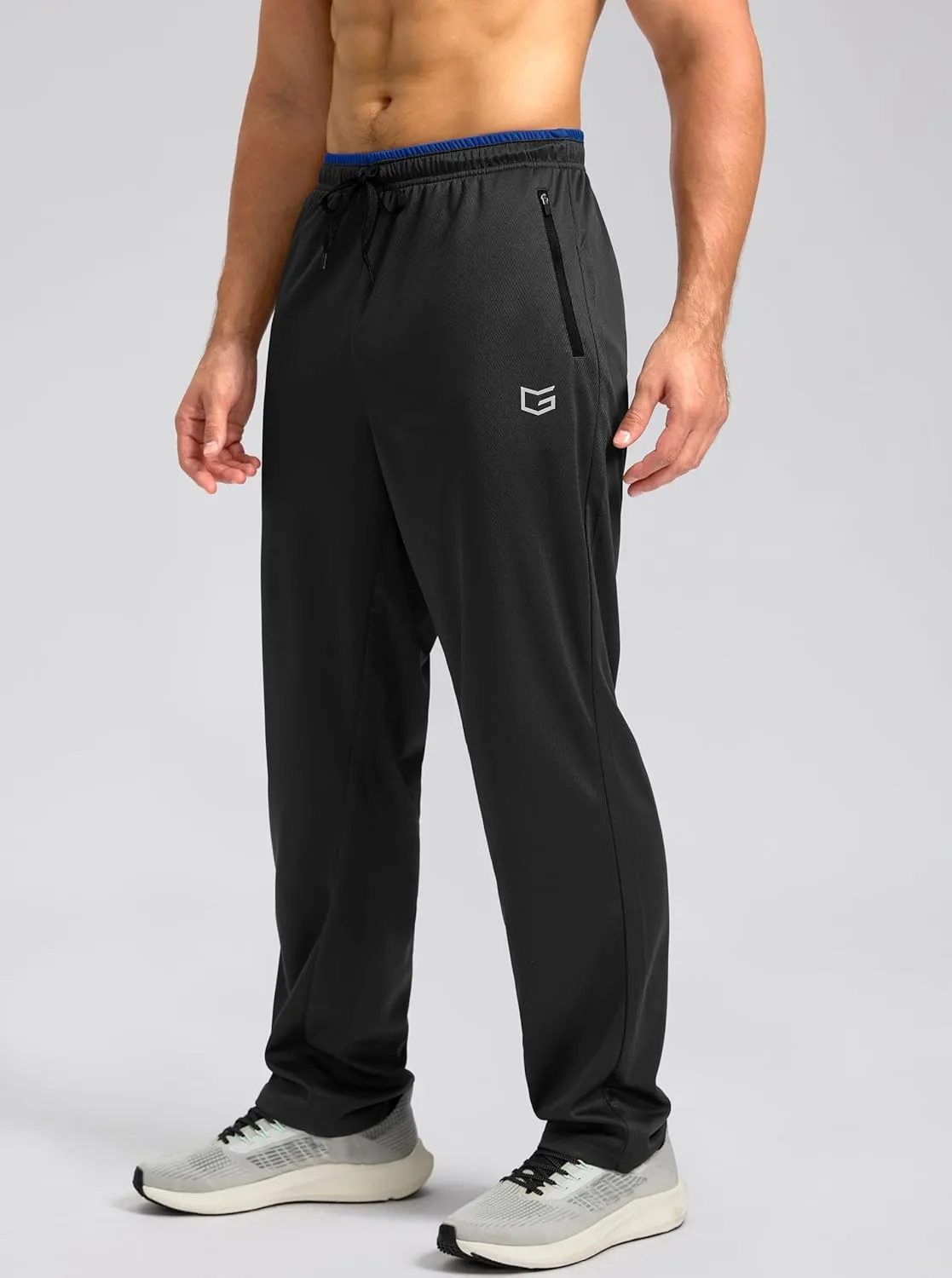 G Gradual Men's Sweatpants Mesh Lightweight with Zip Pockets Breathable Quick Dry Athletic Pants for Workout Running